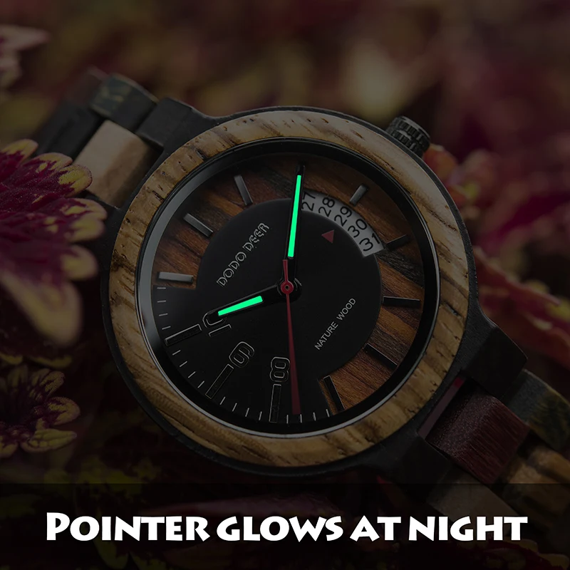 DODO DEER Fancy Calendar watch girls online Handmade Wood Handmade Wood Wristwatch for woman