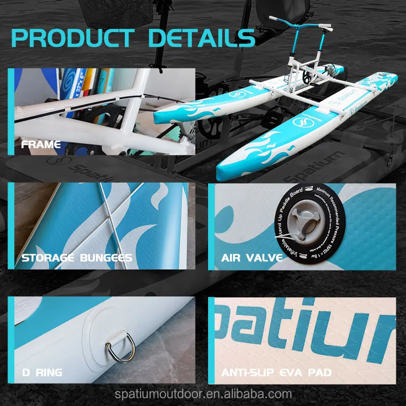 Spatium 2024 New collection pontoons water pedal bike boats inflatable prices for sale