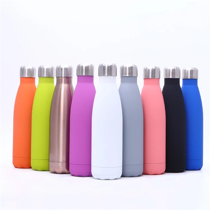 17 oz Double Wall Stainless Steel Vacuum Insulated Rubber Painting Sport Metal Cola Bottles