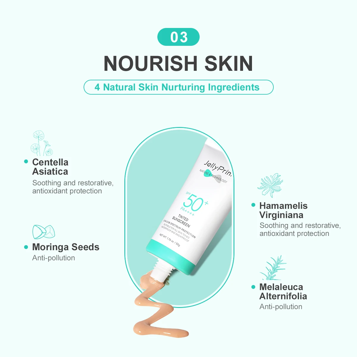 OEM tinted sunscreen Private label Natural organic Moisturizing UVA UVB Sunblock Repairing Sun Damage Sunscreen Cream