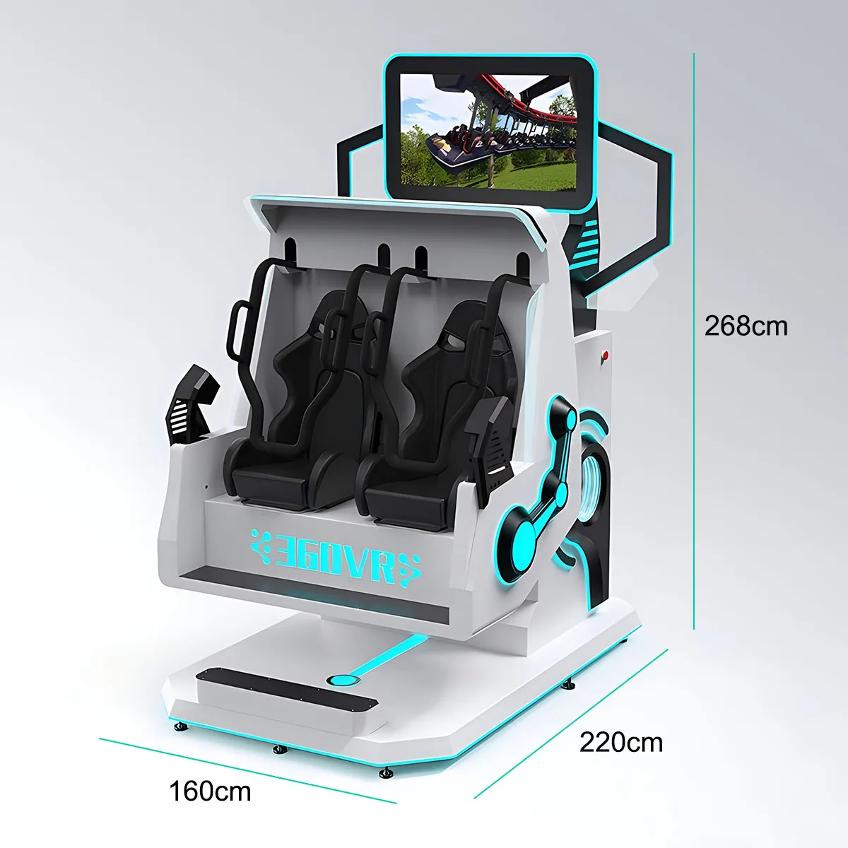 9D VR Virtual Reality Game Machine 2 Seats Roller Coaster Simul Capsule 360 Degree Arcade Game Dubai VR Cinema
