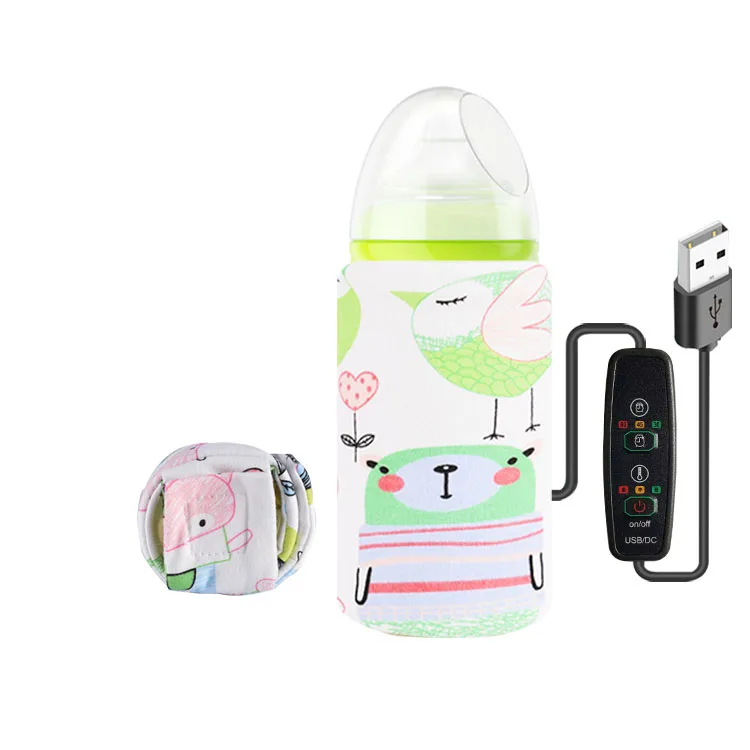 Winter USB Timing Temperature Adjustment New Cotton Baby Feeding Bottle Warmer with Bottom Protection