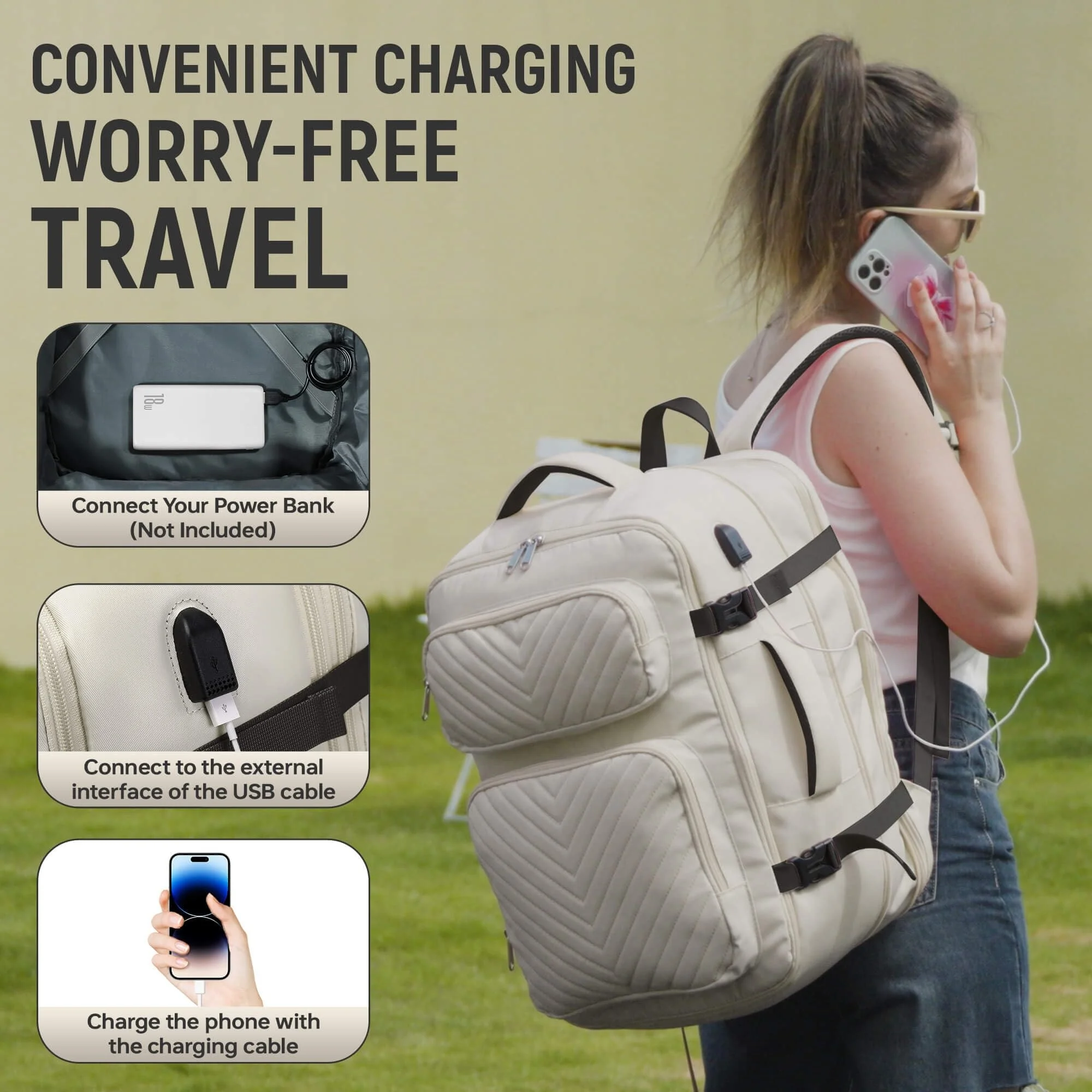 Custom Stylish Flight Extra Large Travel Luggage Backpack With Toiletry Bag Carry On Bag Fits 17.3 Inch Laptop