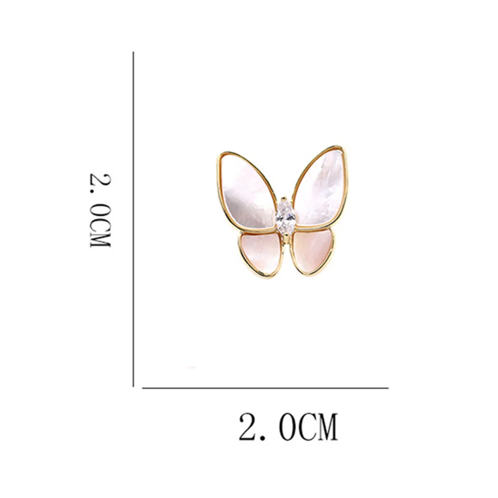 OYA S925 Needle Shell Luxury Safety Pins Cloth Brooch Brass Zircon Fashion Jewelry Butterfly Brooches Broaches Women