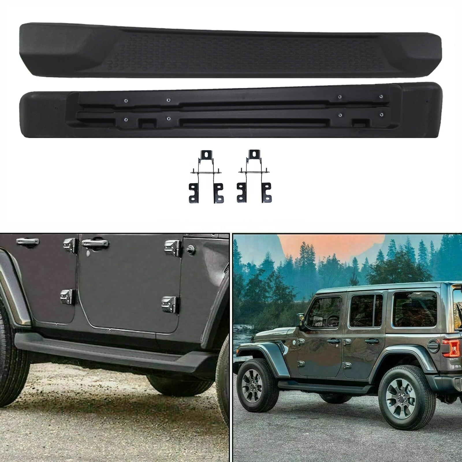 New Design Car Accessories Side Step Running Board  Steps For Jeep Wrangler JL 2 door 2018-2020