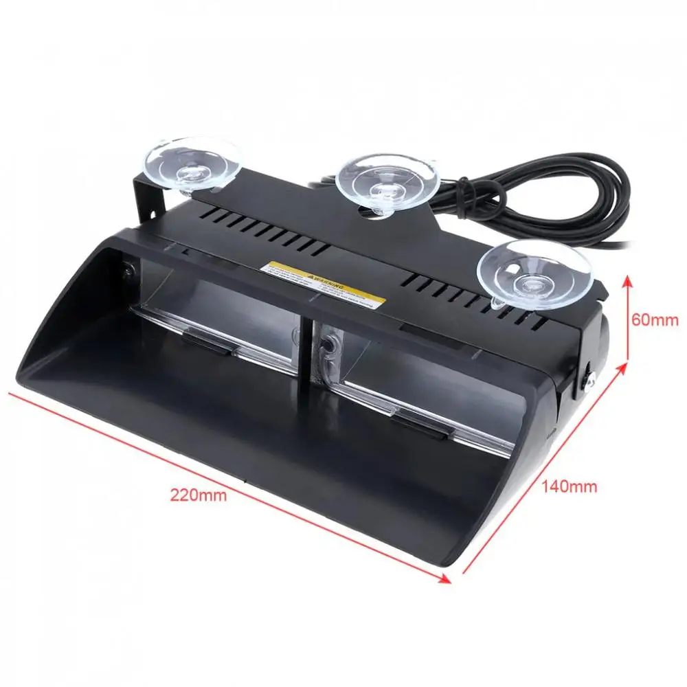 Car 16 LED Red/Blue Amber/Wite Signal Viper S2 Police Strobe Flash Light Dash Emergency Flashing windshield Warning Light 12v