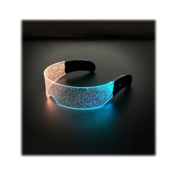 LED Visor Glasses Light Up Cyberpunk Futuristic Luminous Cosplay Glasses