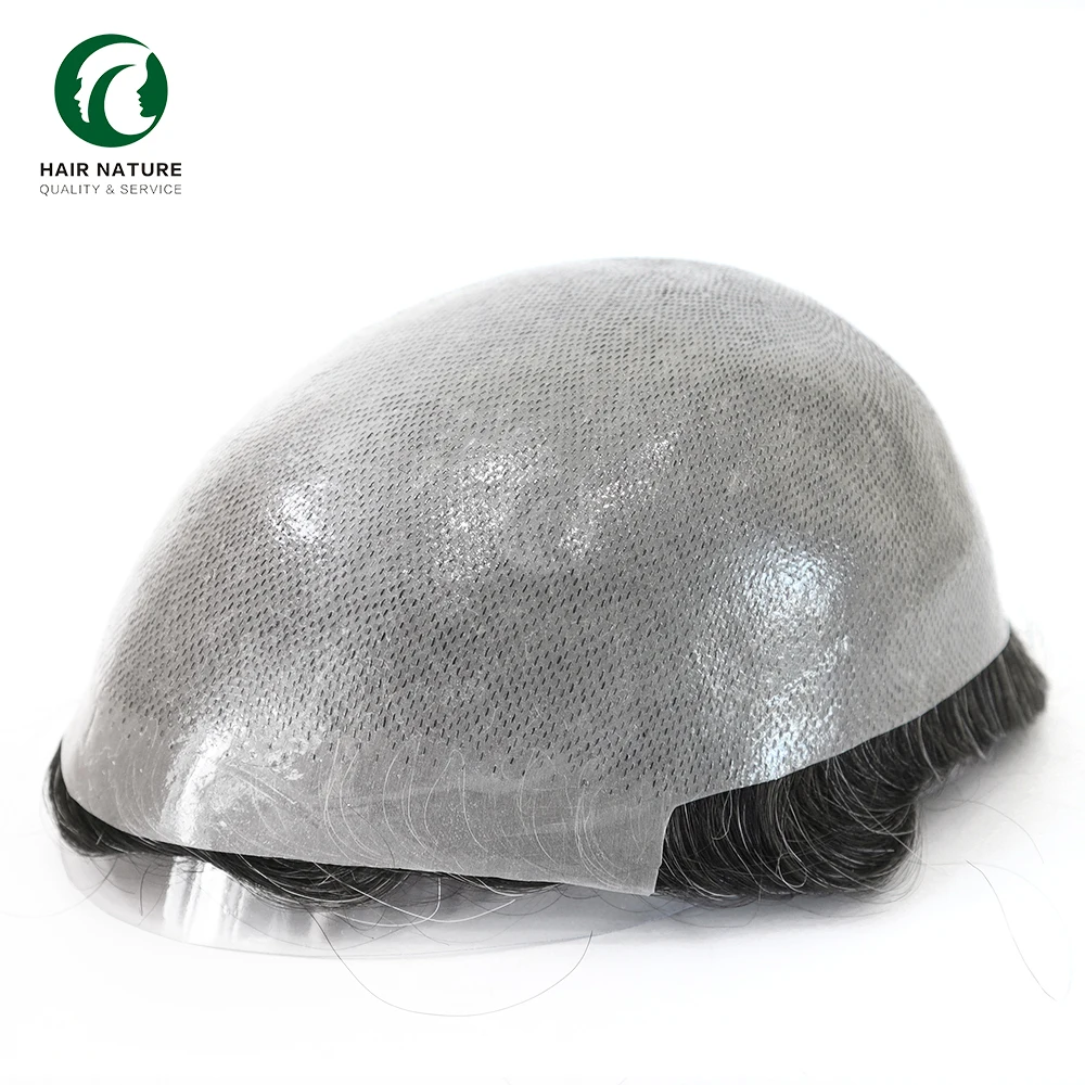 Тонкий парик из натуральных волос