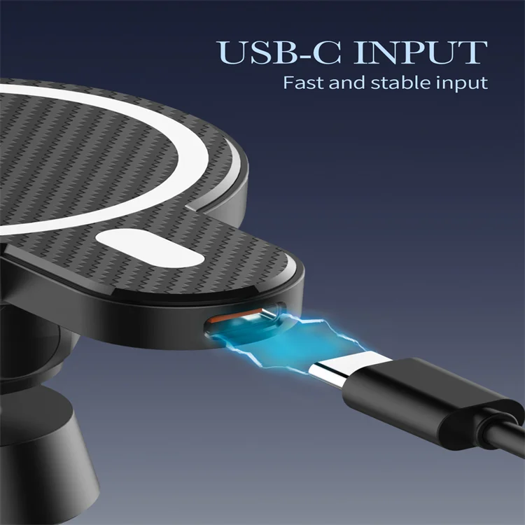 LDNIO New Product 15W Wireless Charger Qi Magnetic Clamping Fast Charging Wireless Charger Cell Car Phone Holder