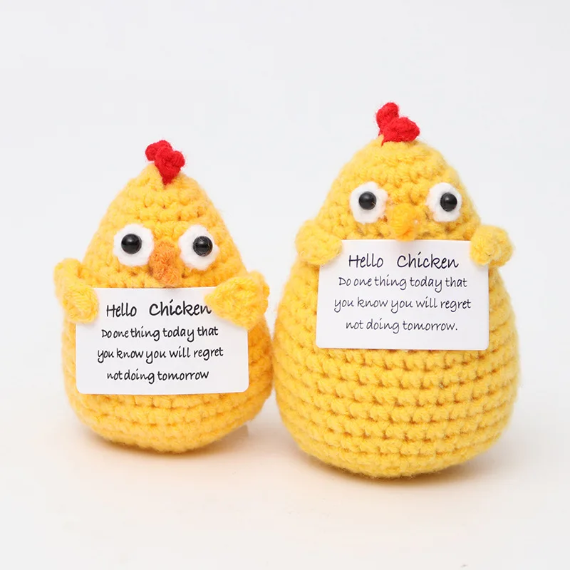 new product ideas 2024 Handmade crochet chicken sunflower yarn woven cucumber woven vegetable fruit doll pendant