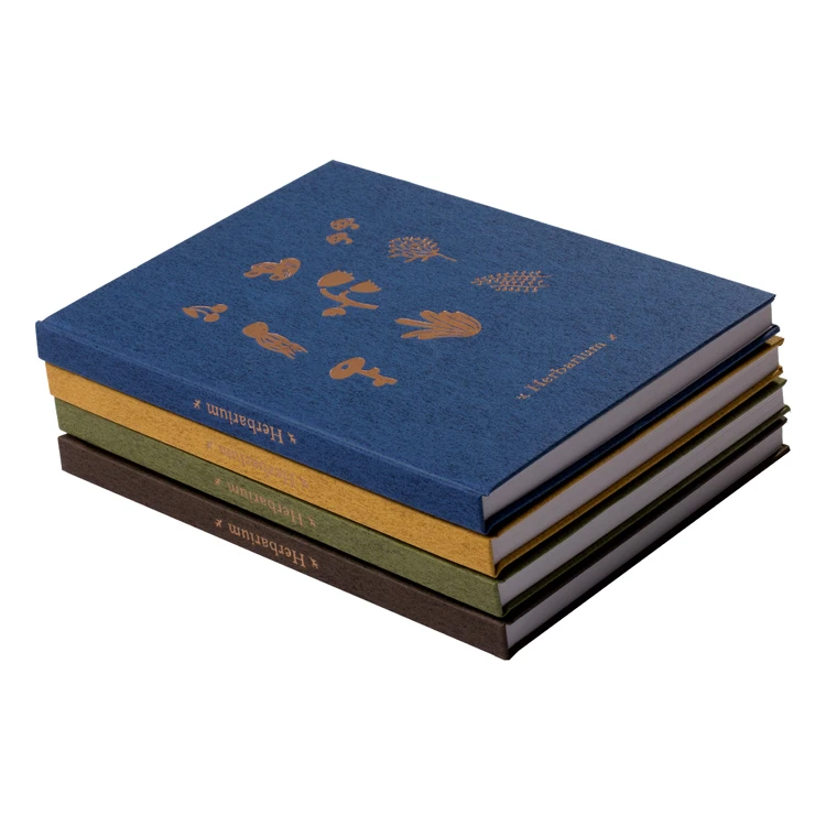 Wholesale Hardcover A5 Gold Stamped Brown Linen Cover College Supplies Plant Planner Journal Printing Custom