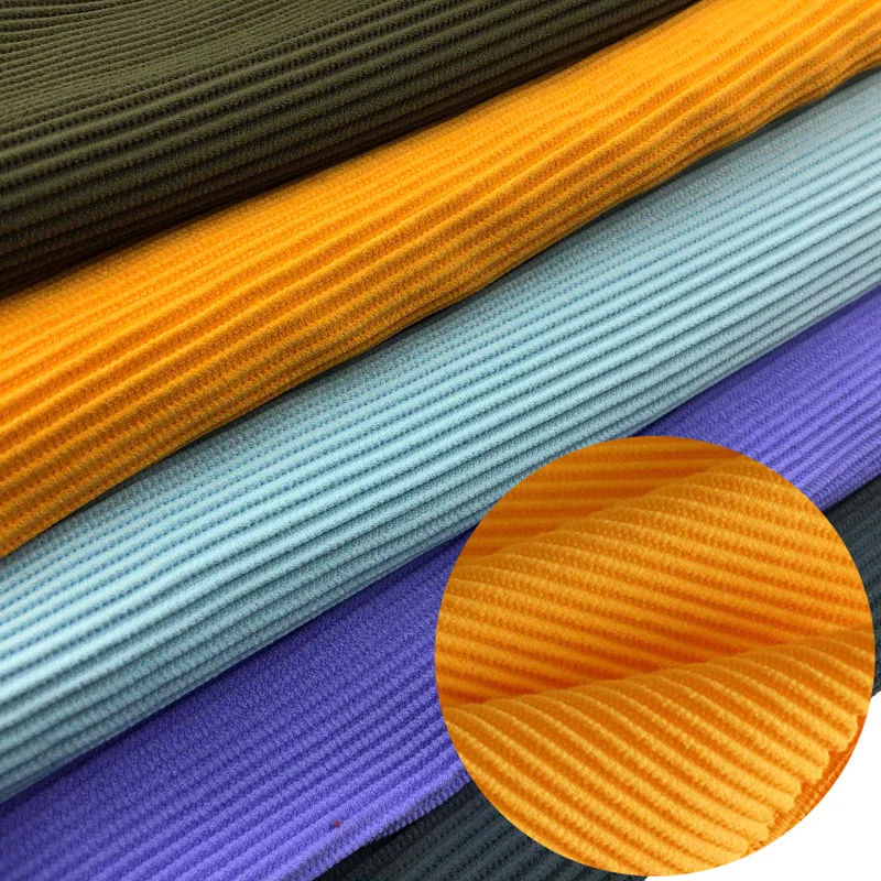 wholesale breathable soft nylon 85 spandex 15 ribbed jersey knit fabric for bikini