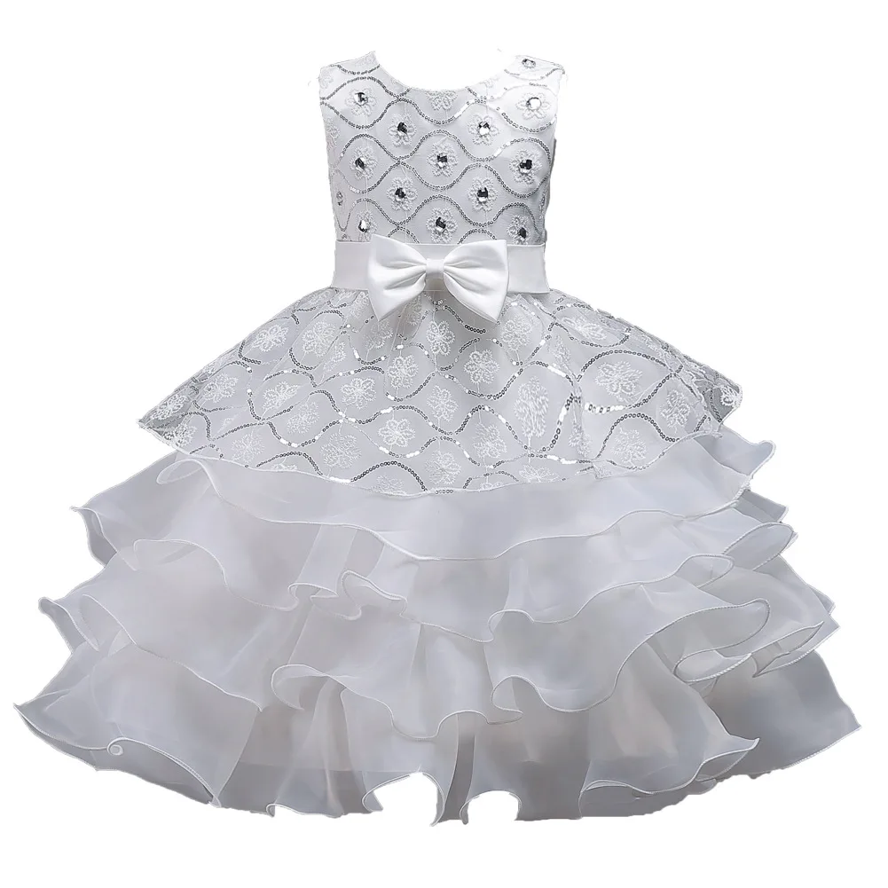 Elegant Blue Fluffy Ball Gown Shiny Flower Girl Wedding Prom Dress for Children Aged 12 Years Younger Birthday Evening Occasions