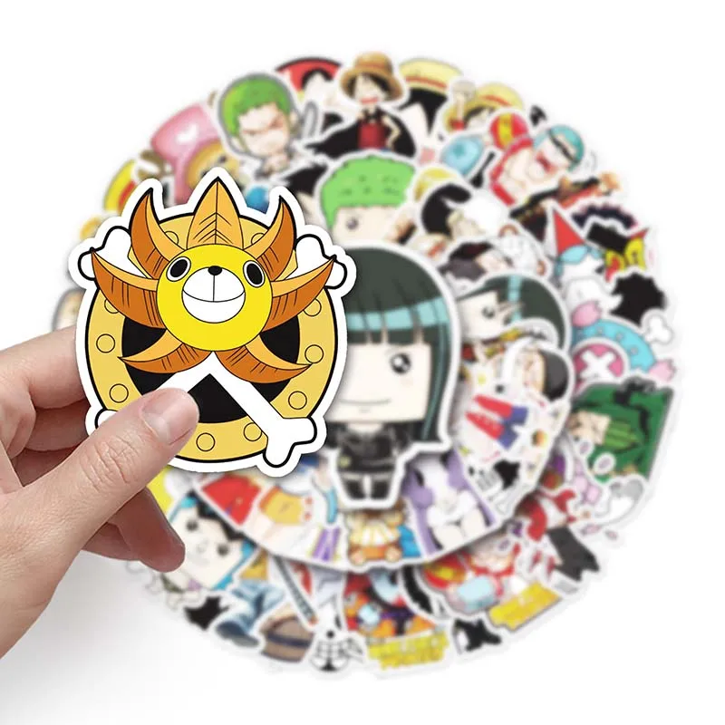 50pcs Factory Direct Sales Anime Sticker Waterproof Kiss cut Sticker Sheet Printing Anime One Piece Cartoon Sticker