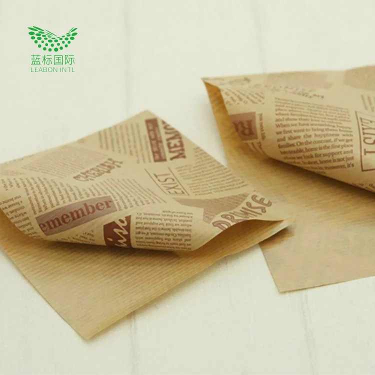 Flat Sharp Bottom White Paper Bag,Grease Proof Burger Snack Paper Bag
