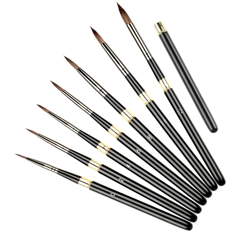 Wholesale Detachable Art Brushes Metal Rods and Gray Wolf Hair Aluminum Handle Oil Brushes for Acrylic Oil Watercolor Paint