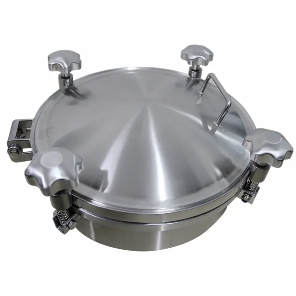 Sanitary food grade non pressure oval manhole cover in stainless steel