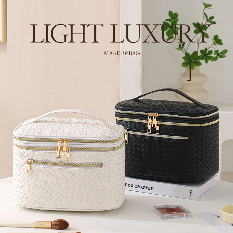 Custom Logo Makeup Bag Portable PU Waterproof Toiletry Pouch Travel Make up Bag Multifunctional Brush Cosmetic Bags for Women