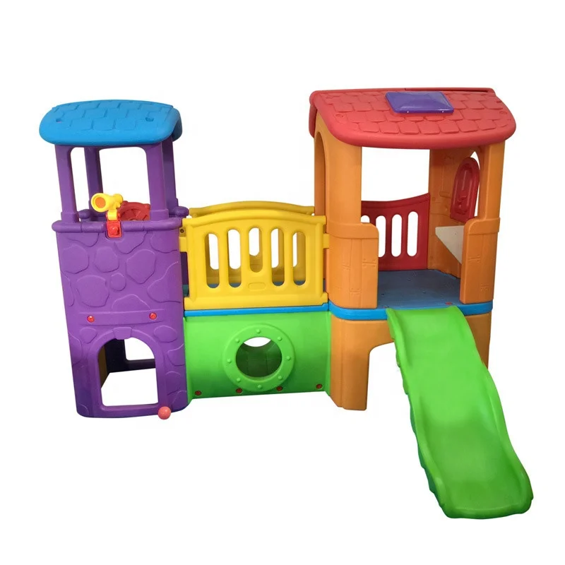 popular multi-colour for choice climbing and sliding children plastic play house with slide
