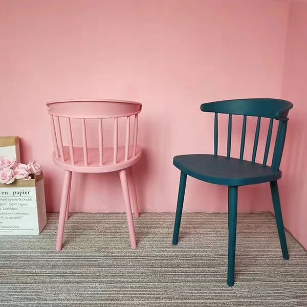 Low Fixed backrest PP plastic modern design lounge Restaurant coffee shop dining Chairs