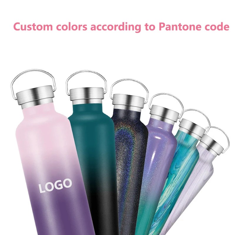 Sport Drinking Bottles 600ml 750ml Double Wall Stainless Steel Vacuum Insulated Iron Custom Flask Hydrate Sports Water Bottle