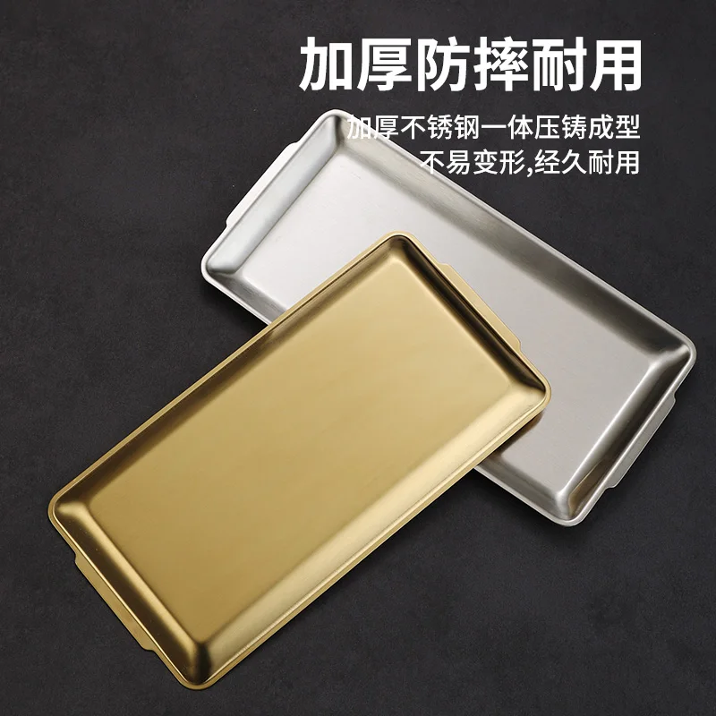 Stainless Steel service trays Rectangle Restaurant Serving Plates Steel Plates food Serving Tray