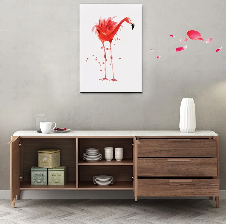 
light and luxury solid wood frame sideboard cabinet for dining room 