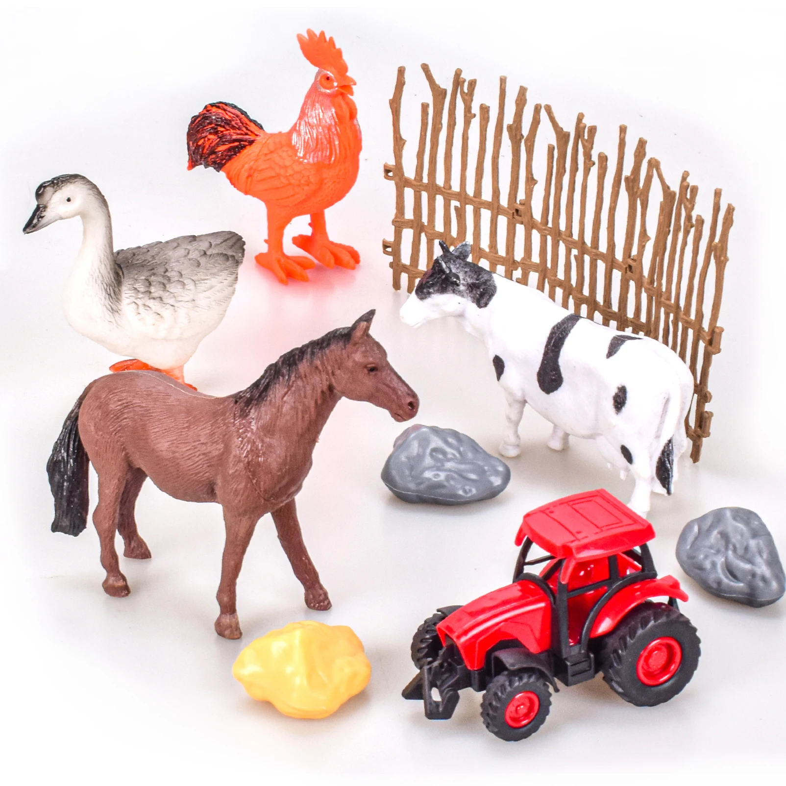 Ranch Animal Model Toy 3d Realistic Mini Animal Models Horse Chicken Dog Plastic Model Animals Small Toy For Children Gift