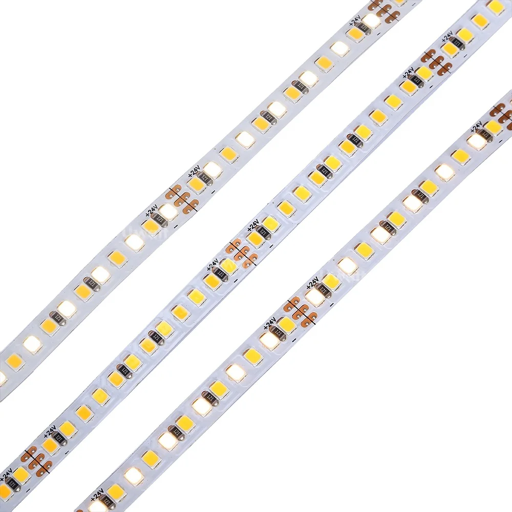 DC24V WW CW NW Регулируемая Однорядная Двухцветная светодиодная лента SMD-2835 для освещения помещений