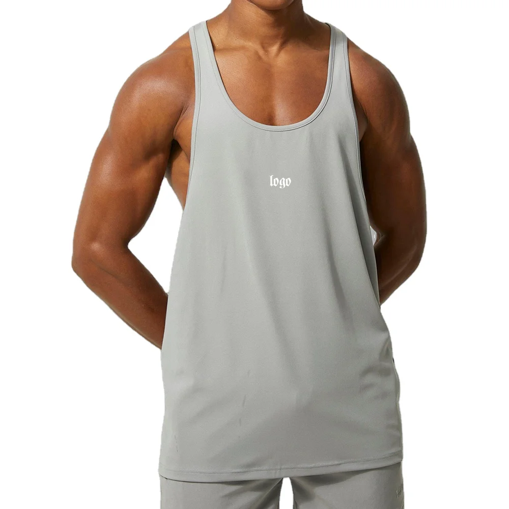 High Quality Sleeveless Undershirt Vest Black Cotton Singlets Distressed Tank Top Gym Wear T-Shirt Vest For Men