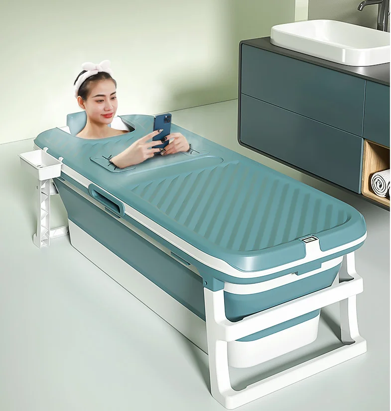 Family Bathroom SPA Tub with Thermostatic Cover for Shower 149cm Large Size Soaking BathTub for Adult