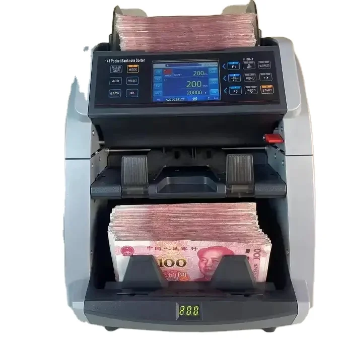 Heavy duty Cash Sorter Solution Currency Sorter Two Pockets Money Counting Machine whole structure can be open without any jam