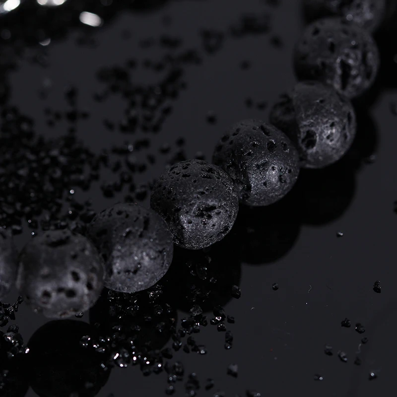 Оптовая продажа, мужской браслет KALEN 4 вида цветов из вулканической лавы с бусинами черепа с цепочкой из нержавеющей стали 316L, дизайнерские ювелирные изделия