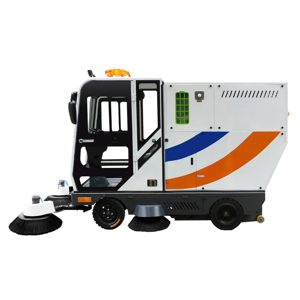 Full Closed Electric Big Street Sweeper Car Four-wheel Sweeper Commercial Ride On Road Floor Sweeper