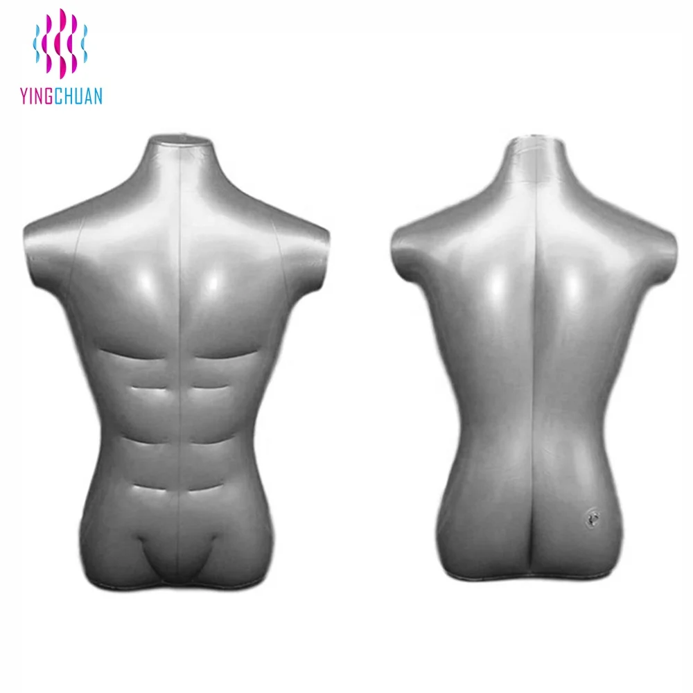 Inflatable Male Half Body Mannequin Torso Dress Form Dummy Model Display