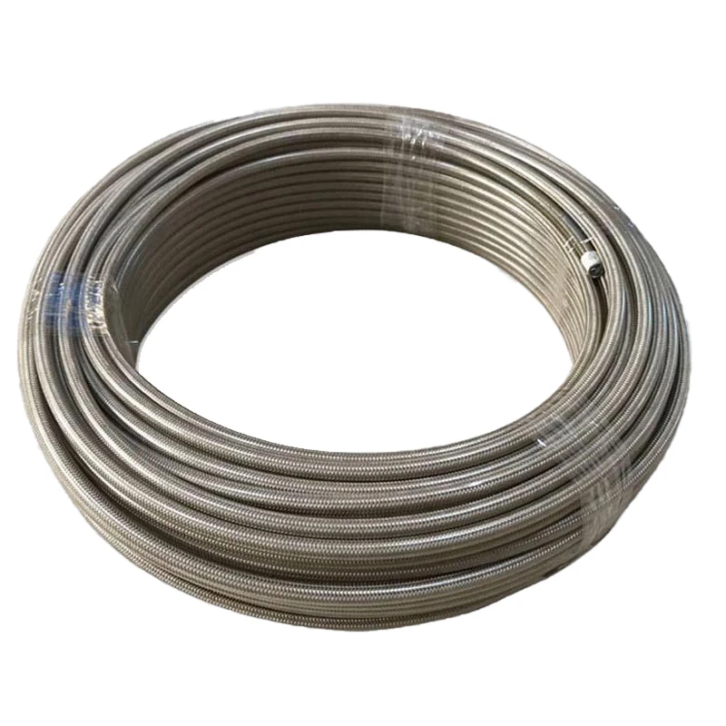 Clear White Virgin Extruded PTFE Bellows 304 Stainless Steel Super Flow Sleeved Flex Bellow