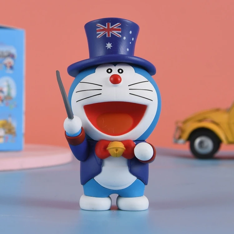 Promotional Gift cartoon Toy Doll Travel Round the World Doraemon Action Figure for gift