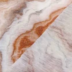 Custom Knitted Digital Printing 215g/m 30% Silk 70% Merino Wool Blend Rib Fabric For Shawl