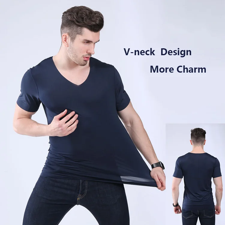 OEM Brand custom high quality thin ice feeling seamless ice silk summer gym men t shirts