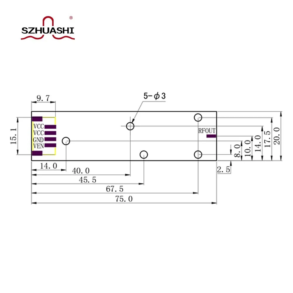 SZHUASHI YJM202733JC_2325 2W Shield Module Applied to 3G/4G/WlFl,2400MHz-2500MHz Jammer,Etc