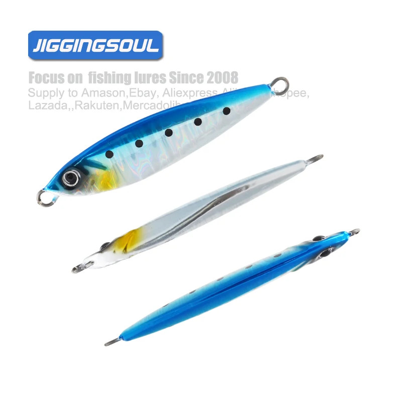 JIGGINGSOUL-OEM206-20g 30g 40g 60g 100g 120g 150g Crazy fishing lure Ocean Jigging Lure Flash TG Jigbait Metal Jig Lure OEM
