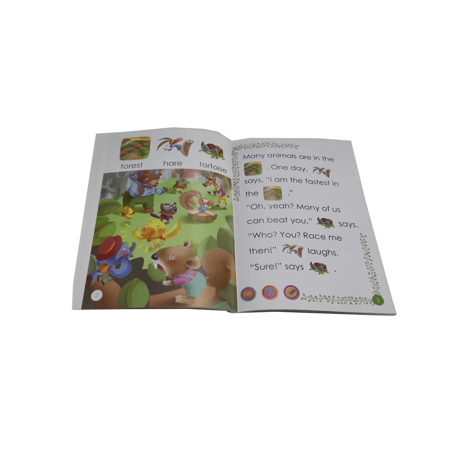 English kids bedtime picture story audio book with digital pen of The Tortoise and the Hare