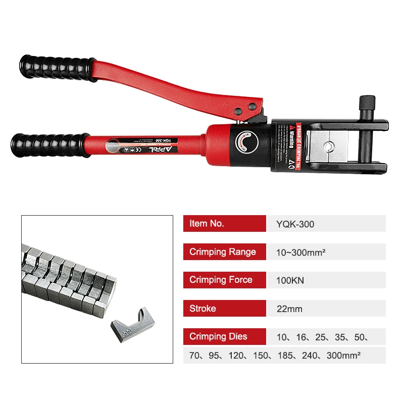 RUS Warehouse YQK-300 Hydraulic Crimping Tool with Crimping Range From 10-300MM2 Free Shipping