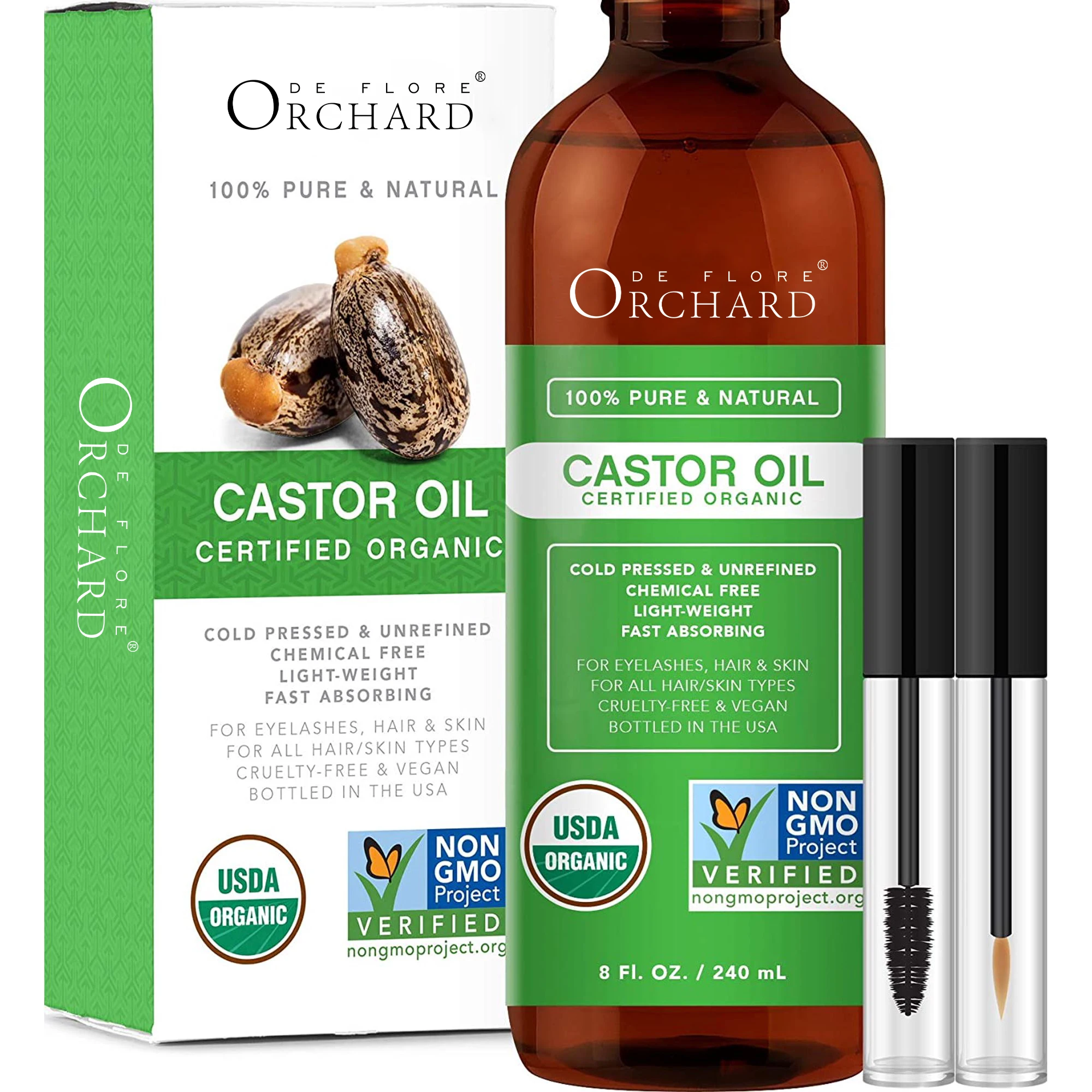 Custom Organic Essential Oils Body Face Eyelashes Hair Castor Oil For Hair Growth
