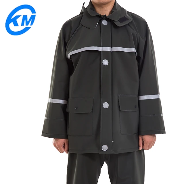 Waterproof PVC Knitted Fabric Outdoor Workers Raincoat Suit