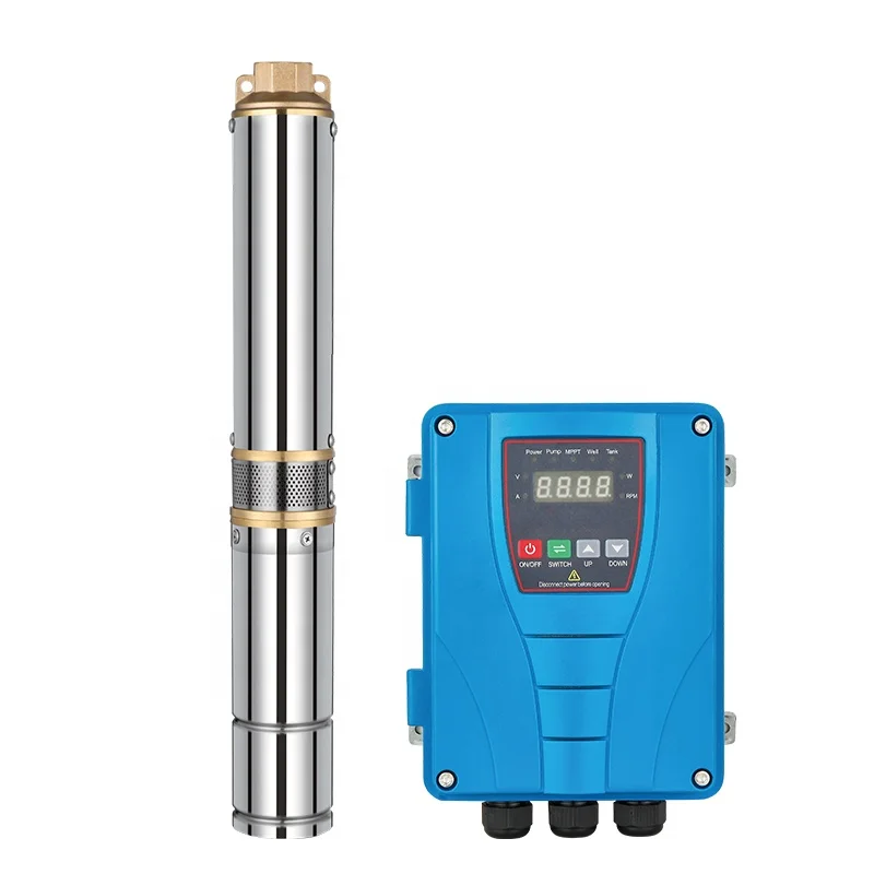 4 inches 1HP 72V large flow rate stainless steel dc submersible solar water pump for irrigation