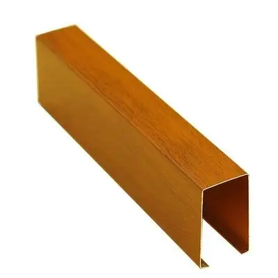 ACEBOND Baffle Ceiling U Shape Suspended Ceiling Tiles Mall Ceilings ACE-FA& FB Wooden Color Aluminum Rectangle Metal Modern