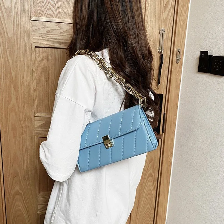 
New Style Vintage Flap Lock Classic Women Bags Casual Leather Shoulder Bags Clutch Crossbody Bag Handbag Messenger 