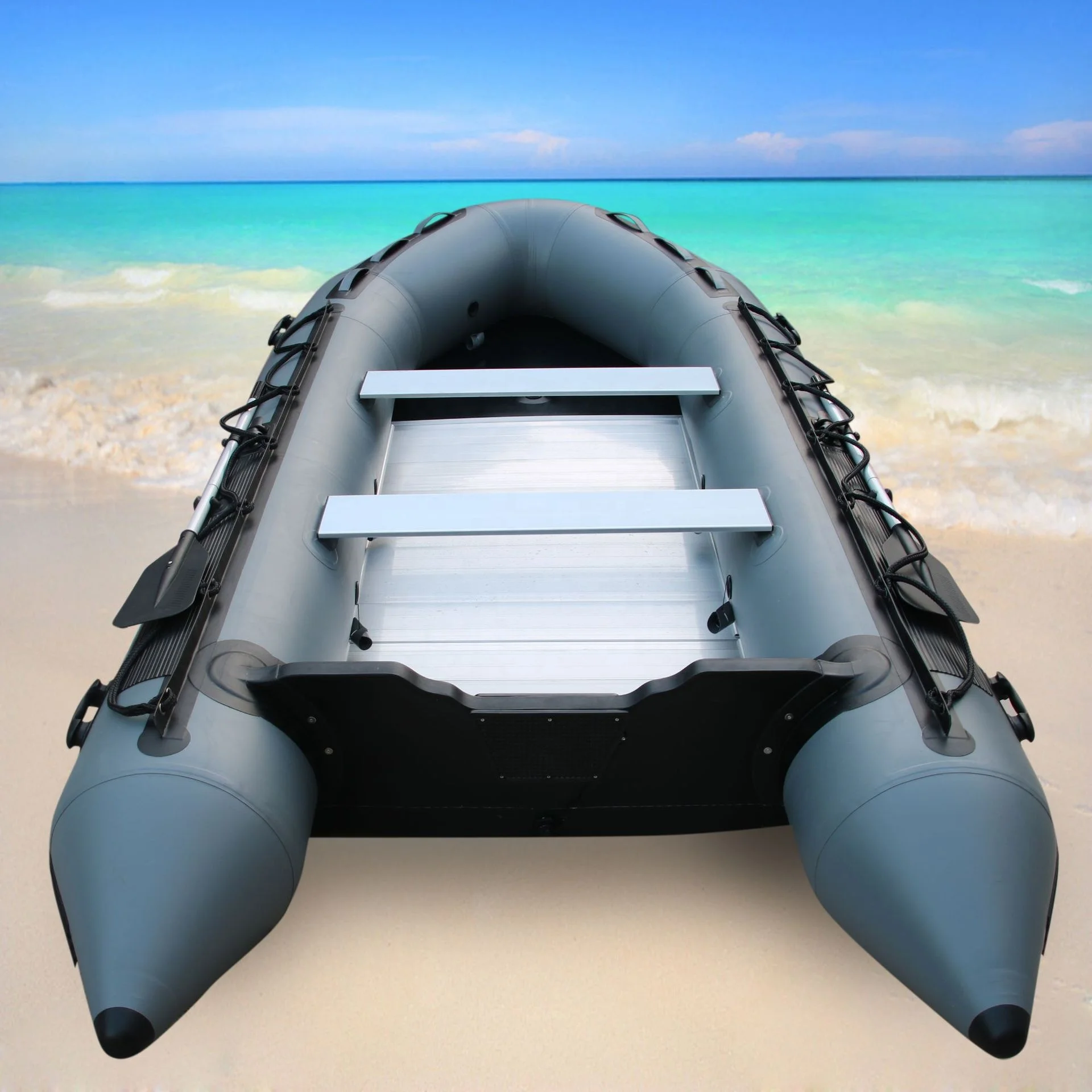 
PVC 4.7m 15.4ft Inflatable Boat Dinghy Raft Rescue Dive Fishing Pontoon Boat 