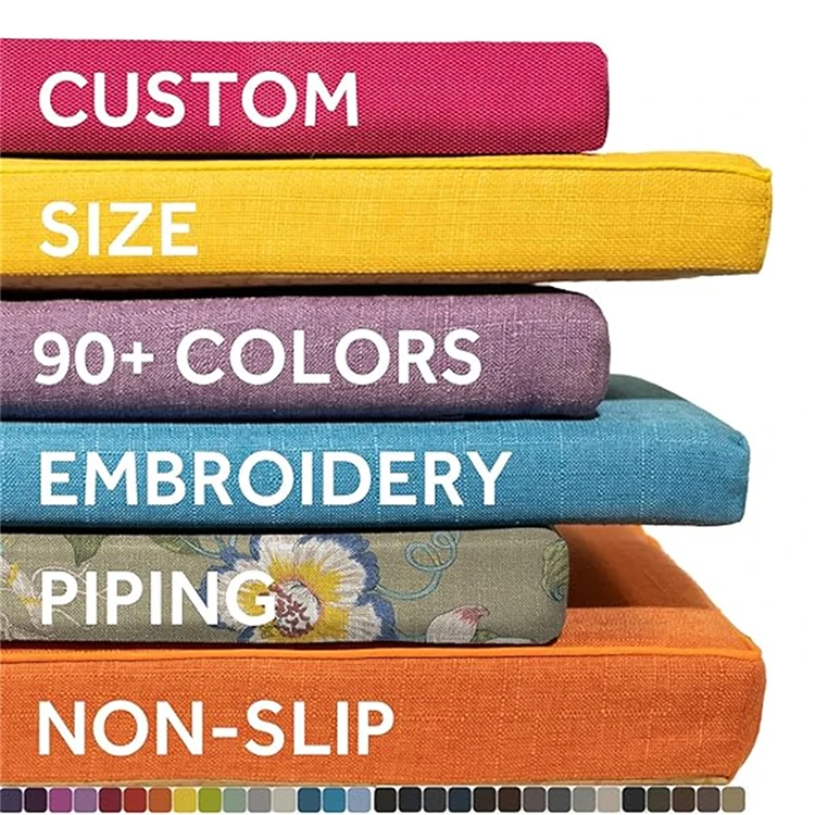 High-Resilience Foam Customized Size Bench Cushion Pad For Furniture Window Seat Sofa Couch Swing